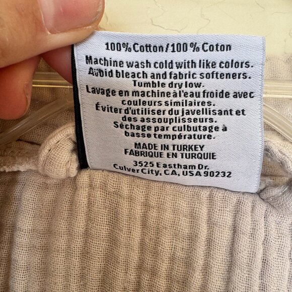 Parachute Cloud Cotton Robe Waffle Weave Size Medium Beige - Picture 7 of 9